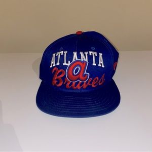 New Era Atlanta Braves SnapBack Flatbill Hat Red and Navy - Adjustable